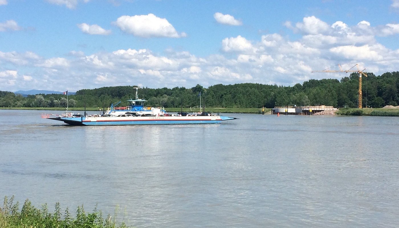 Traversée du Rhin en bateau